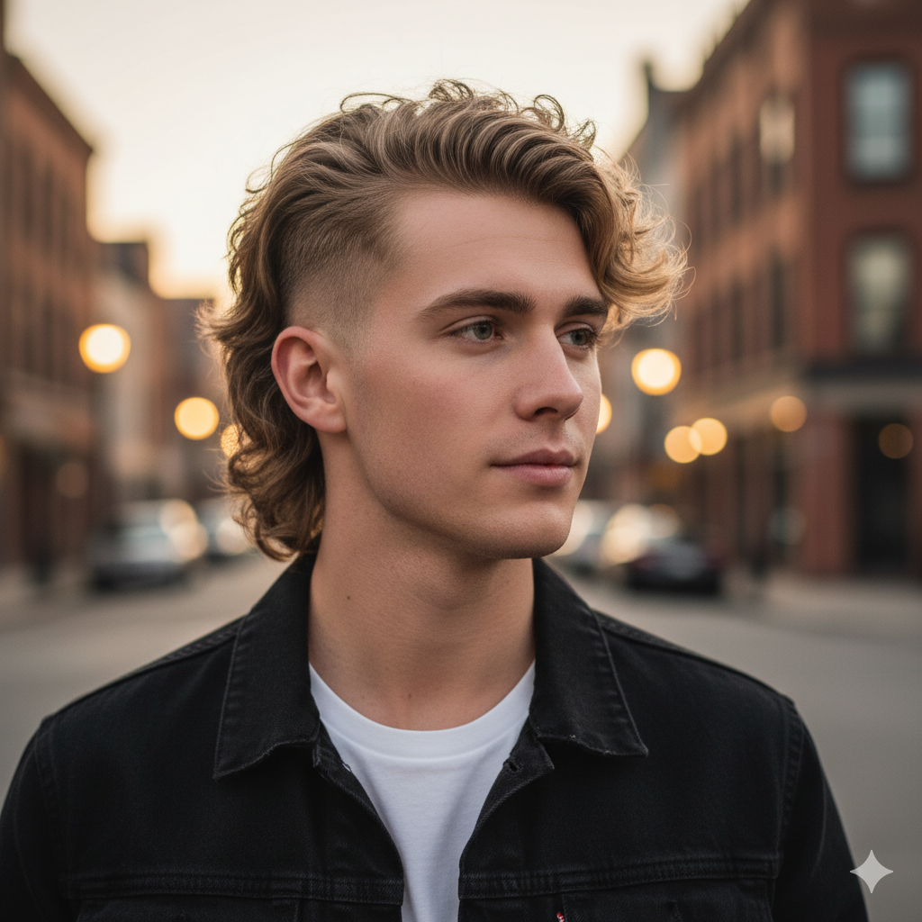 Burst Fade Mullet